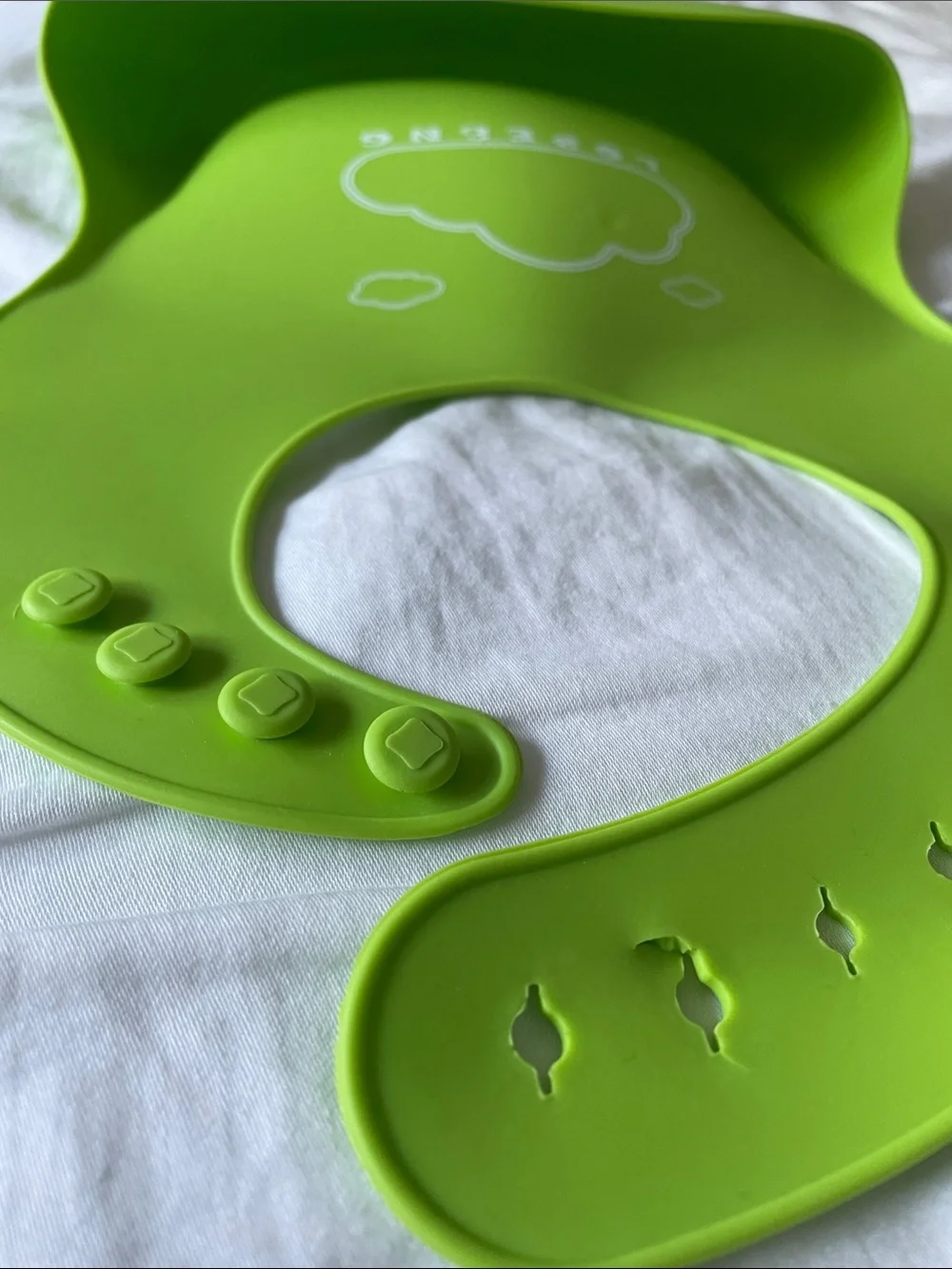 Lime Green Silicone Baby Bib with Catcher Pocket